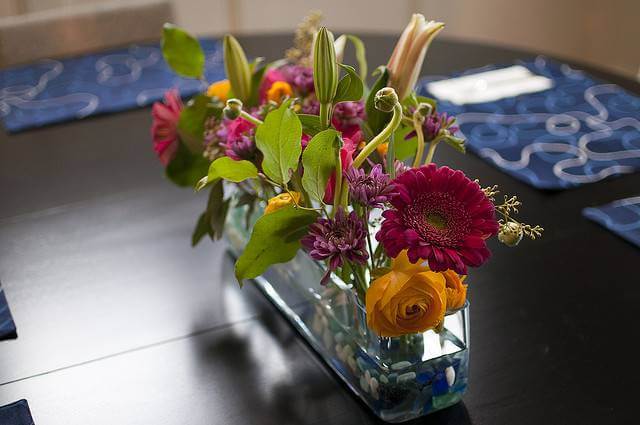 Flowers in a Long Container