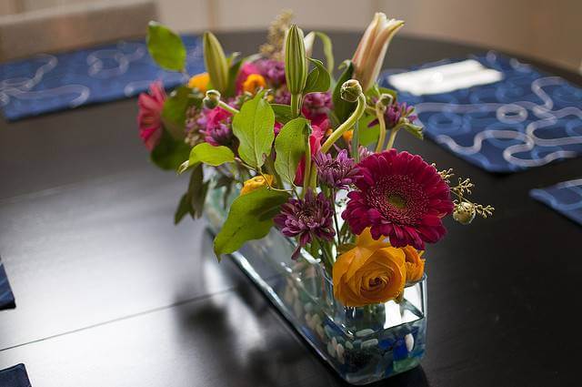 Flowers in a Long Container