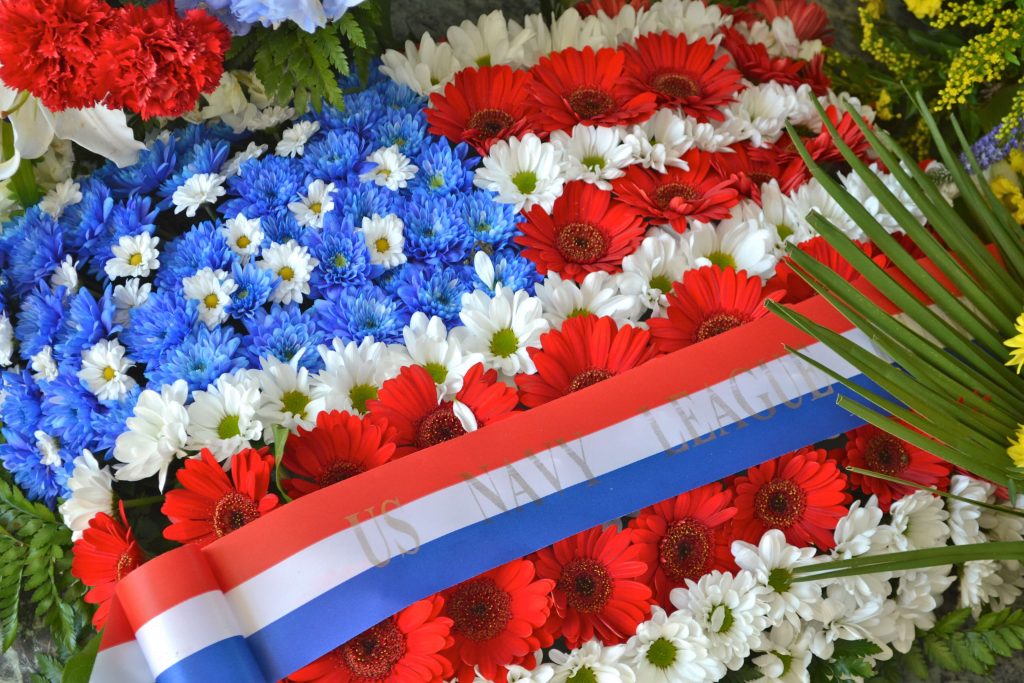 USA flag made of flowers