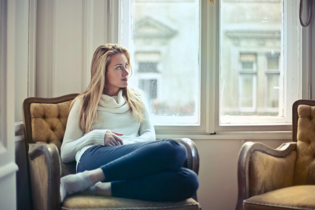 Woman sitting down