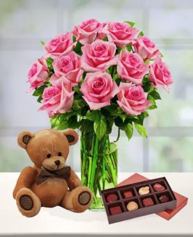Fresh rose bear shop