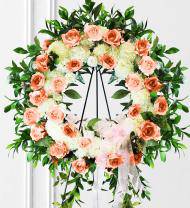 Peach & White Sympathy Wreath