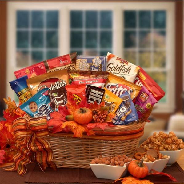Flowers: A Fall Snack Attack Gift Basket