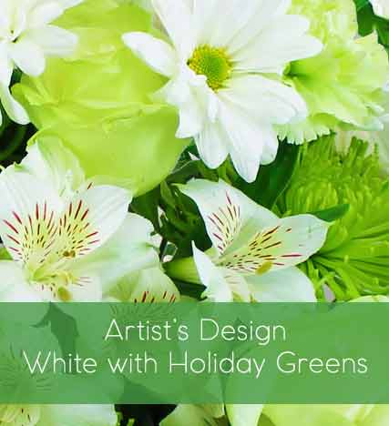 Artist's Design White with Holiday Greens