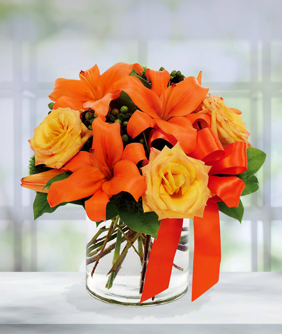 Orange on sale flower bouquet
