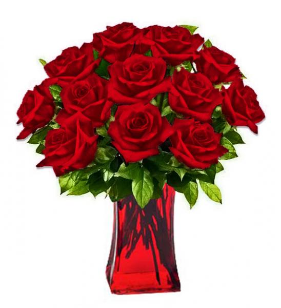 Flowers: Long Stemmed Red Roses - One Dozen