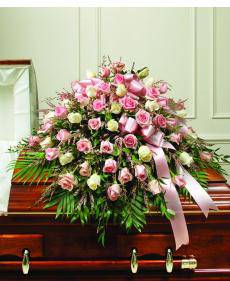 Pink Sympathy Casket Spray