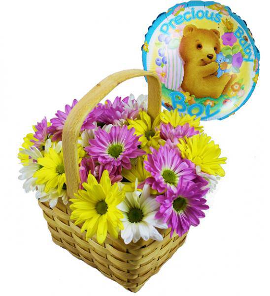 Baby Boy Flowers - Premium