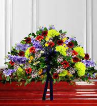 Colorful Sympathy Casket Spray