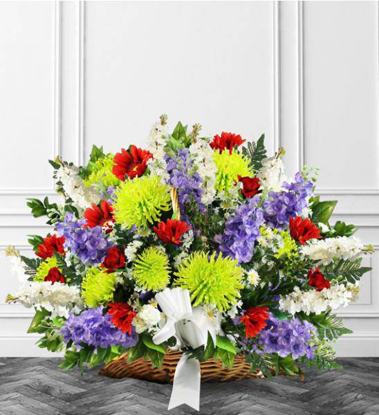 Flowers: Colorful Sympathy Fireside Basket