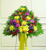 Colorful Sympathy Standing Basket