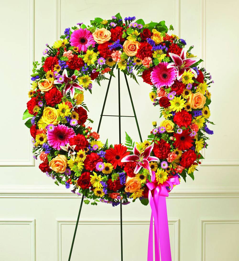 Vibrant Funeral Wreath  Funeral Flowers, Philadelphia Florist