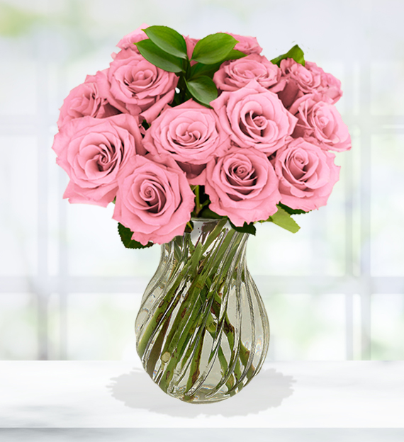 Pink Rose Flower Vase