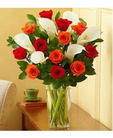 Fall Roses and Calla Lily Bouquet