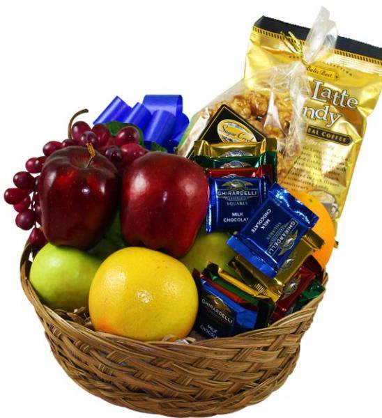 Flowers: Fruit And Chocolate Sympathy Basket - Deluxe