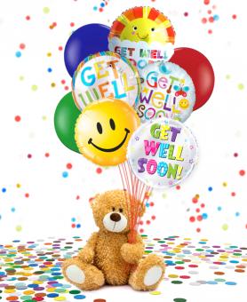 Get Well Bear and Balloon Bunch