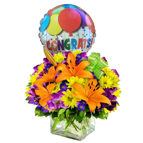 Flowers: Send Your Favorite Grad This Charming Balloon Bouquet. - Large
