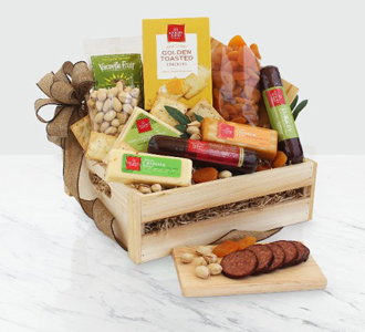 Meat & Cheese Wooden Gift Crate