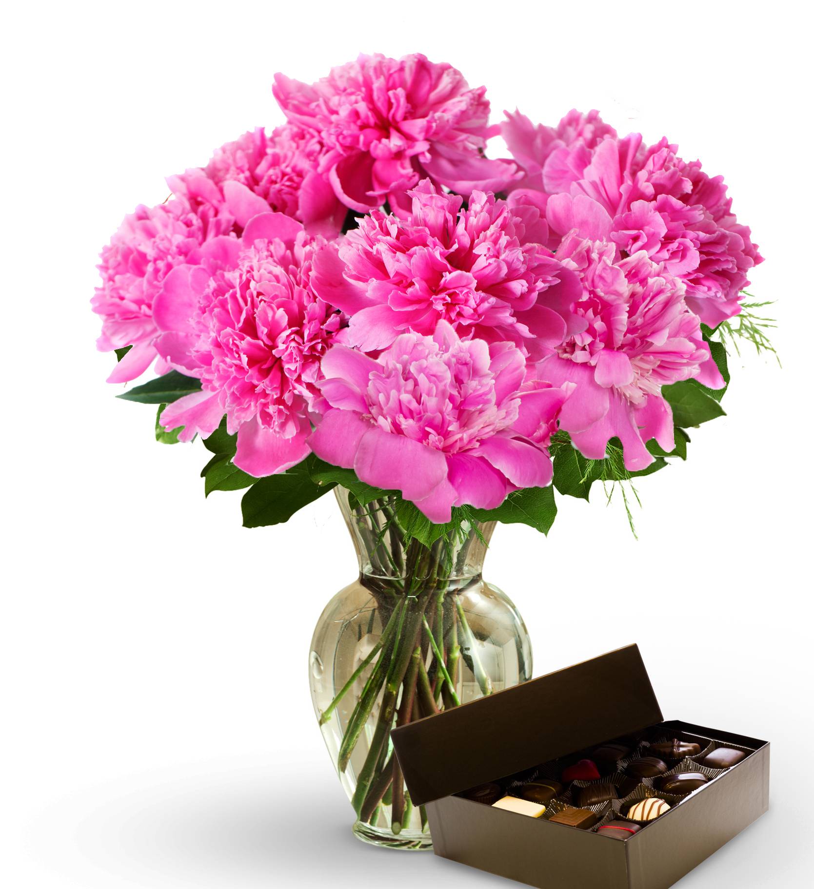 Mother's Day Peony Bouquet & Chocolates