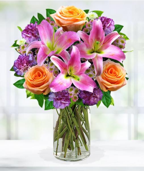 Flowers: Rose And Lily Arrangement - Standard
