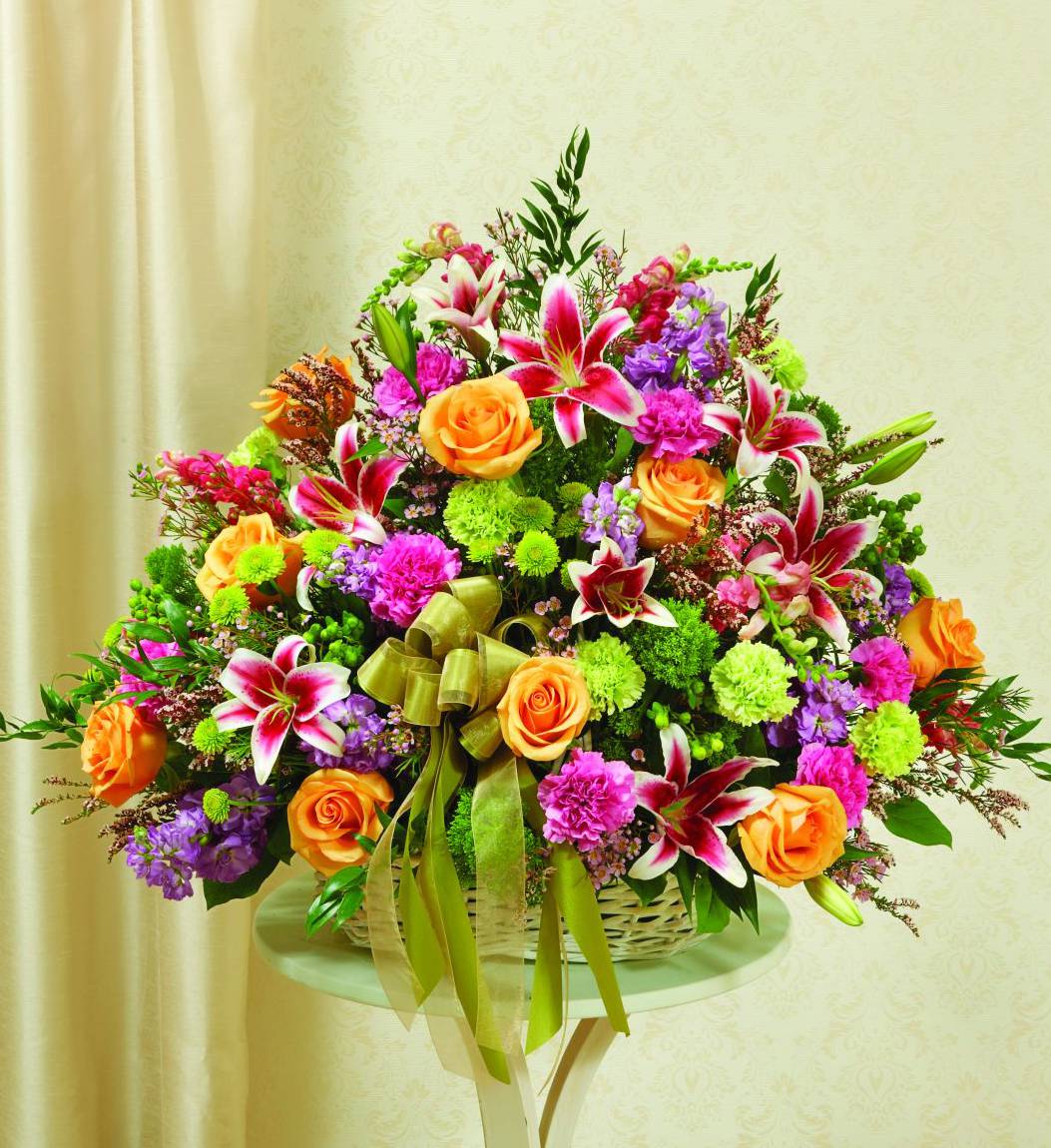 Pastel Sympathy Basket Avas Flowers