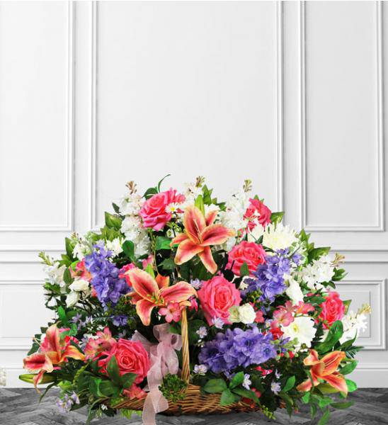 Flowers: Pastel Sympathy Fireside Basket - Premium