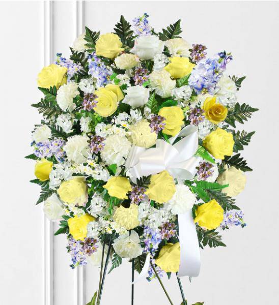 Funeral Spray With Pastel Flowers - Deluxe