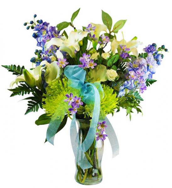 Flowers: Pastel Sympathy Vase Arrangement - Premium