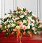 Peach & White Sympathy Casket Spray