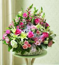 Pink & White Sympathy Basket