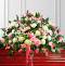 Pink & White Sympathy Casket Spray