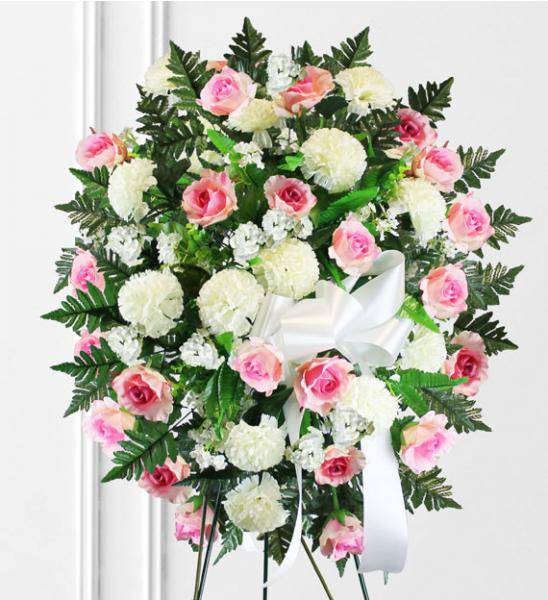 Flowers: Pink & White Sympathy Spray - Deluxe