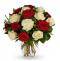 1 Dozen Red and White Rose Bouquet