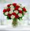 2 Dozen Red and White Rose Bouquet