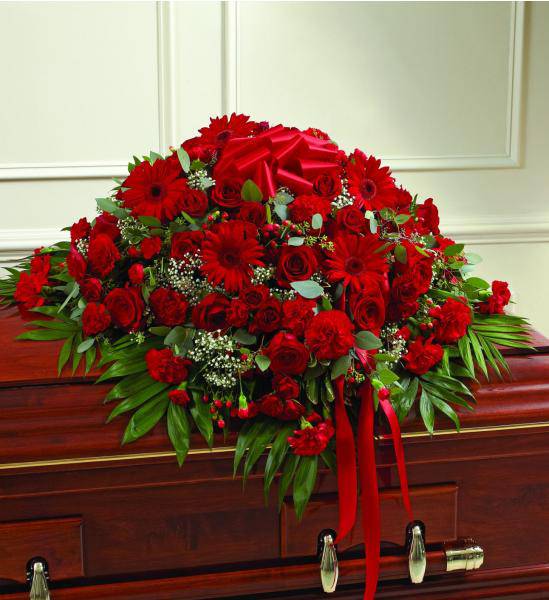 Flowers: Red Casket Spray - Standard