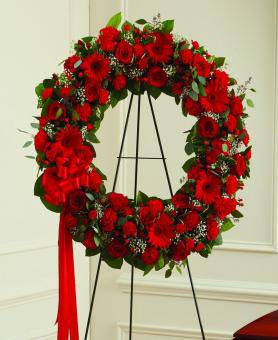 Red Sympathy Wreath