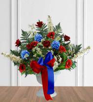 Red, White & Blue Sympathy Floor Basket