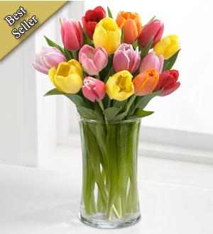 Flowers: Rush Of Color Assorted Tulip Bouquet