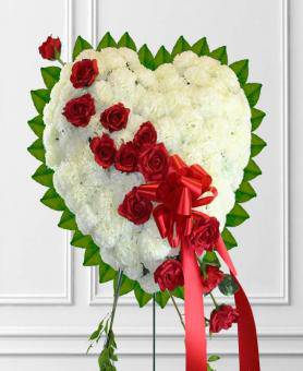 Red and White Sympathy Heart