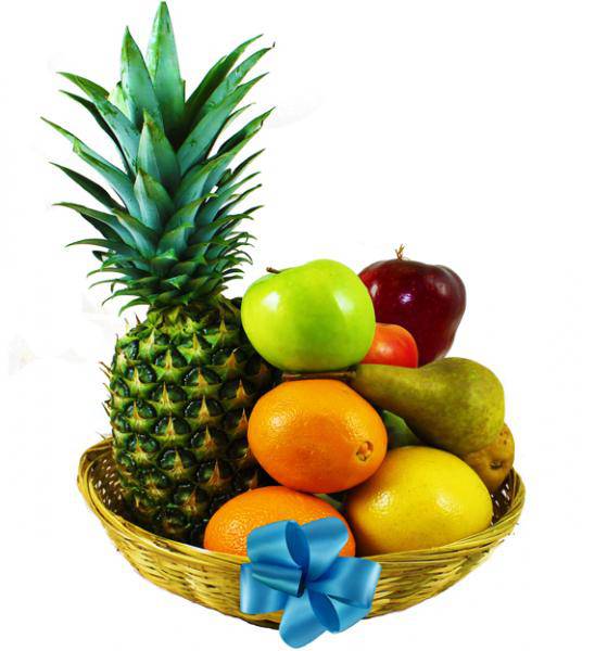 Sympathy Fruit And Flower Basket - Deluxe