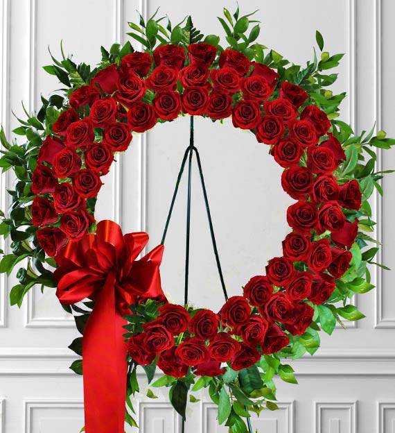 Timeless Red Rose Wreath