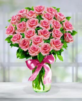 Two Dozen Pink Roses