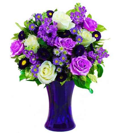 Flowers: Vanessa's Vivid Violet And White Bouquet - Large