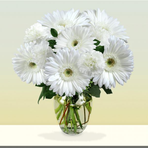 All White Flower Arrangement - Standard