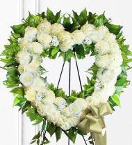 White Sympathy Heart Wreath