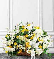 Yellow Sympathy Fireside Basket