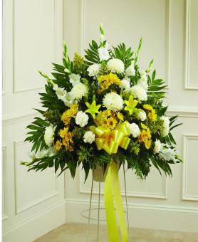 Yellow Sympathy Standing Basket